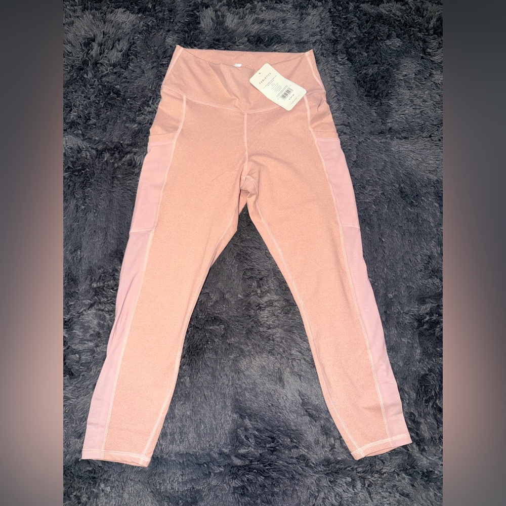 Fabletics high waisted mesh heather pink capri legging